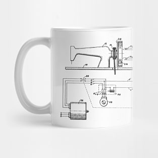 Driving Arrangements for Sewing Machine Vintage Patent Hand Drawing Mug